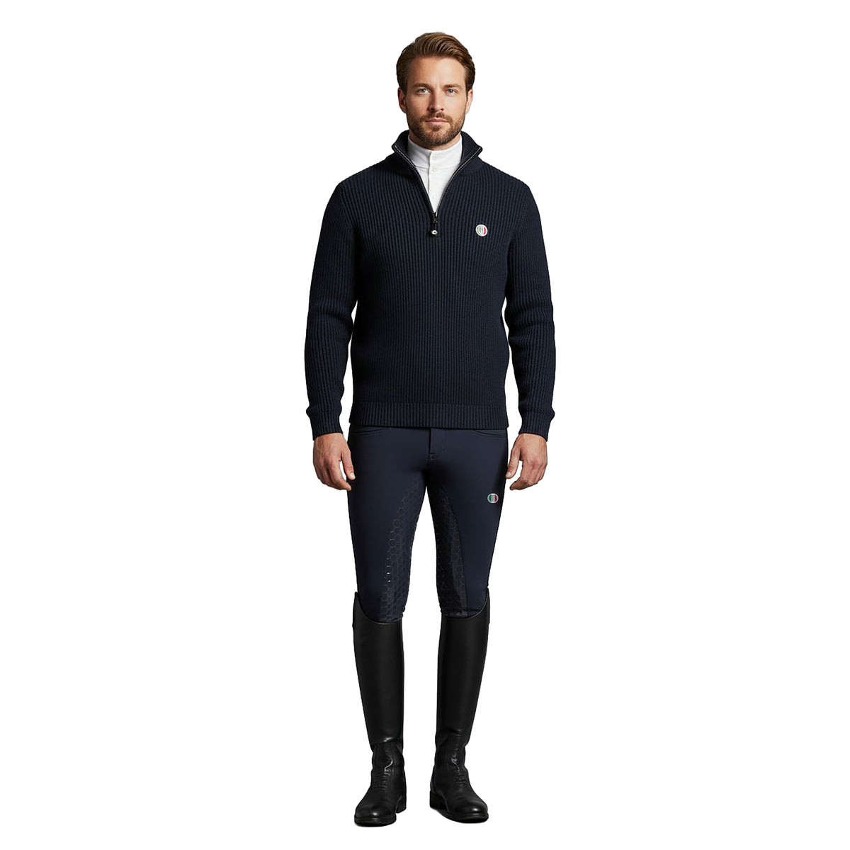 FREMONT Longsleeved Zip Neck Pullover Navy (Black Iris)