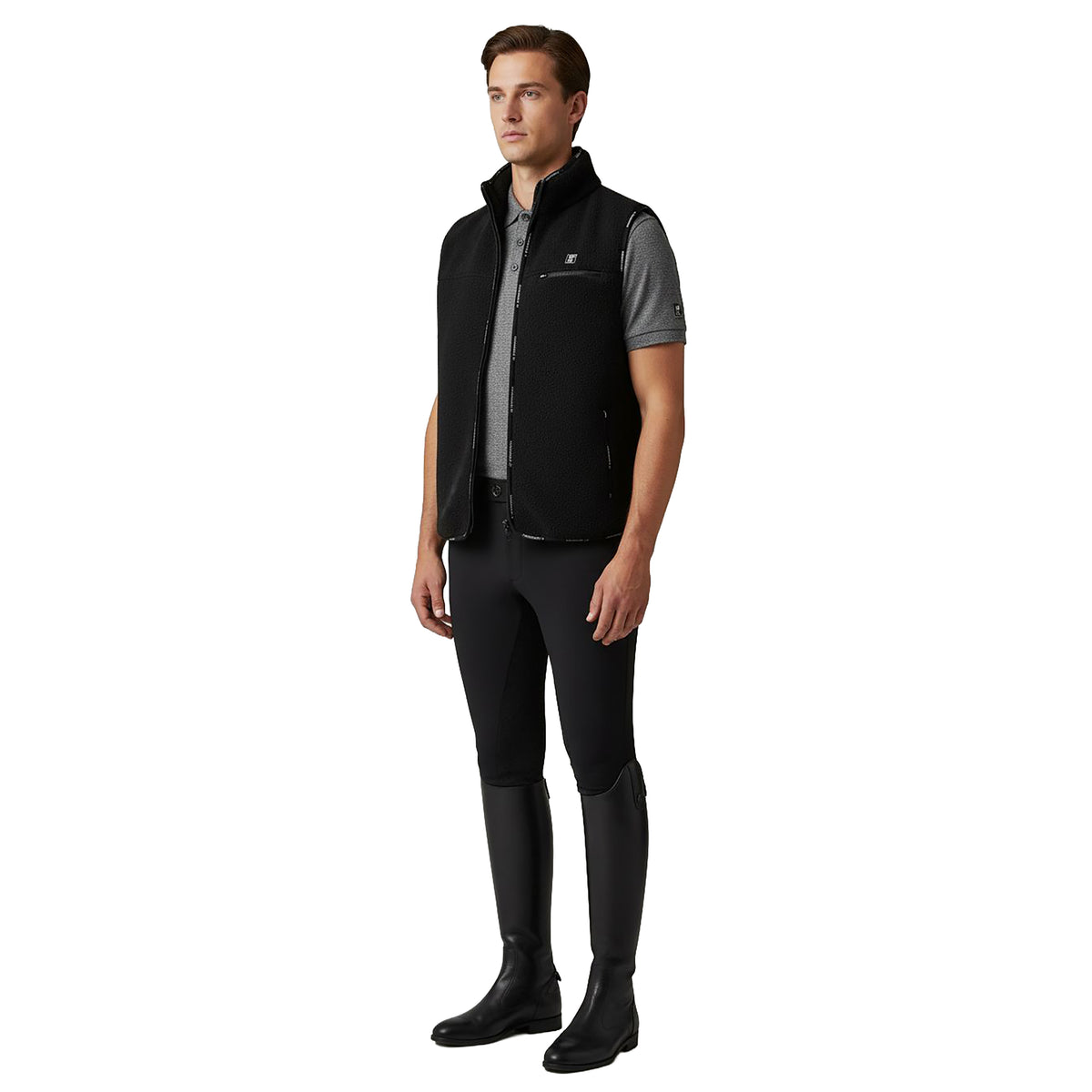 ELK GROVE Sherpa Fleece Vest Black (Jet Black)