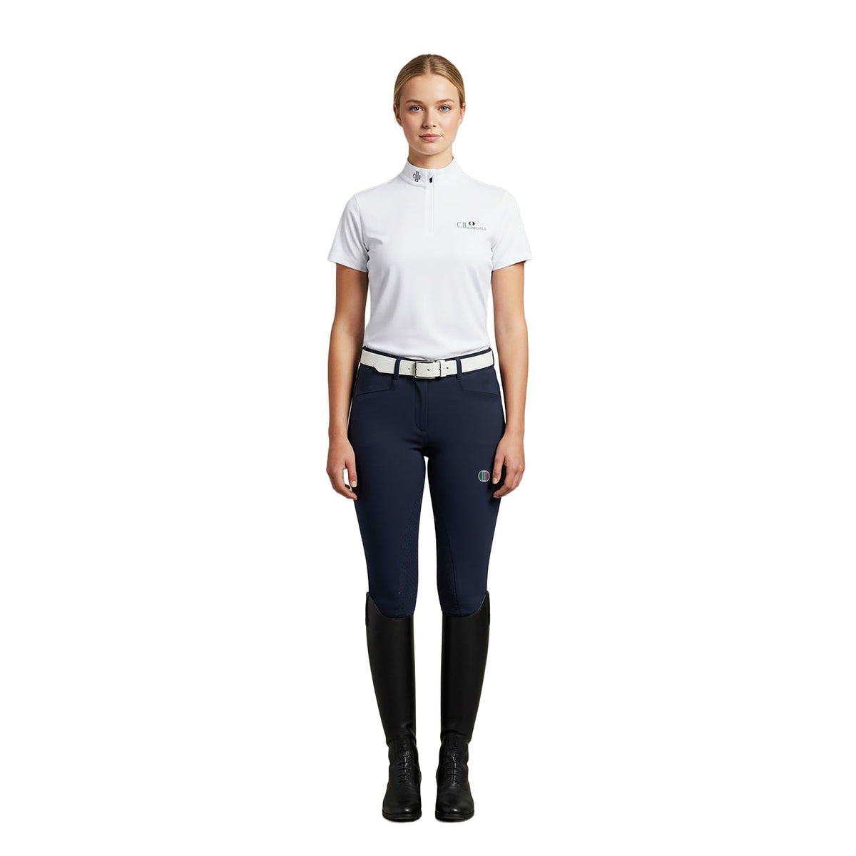 BAKERSFIELD Ladies Zip Neck Showshirt White (Optical White)