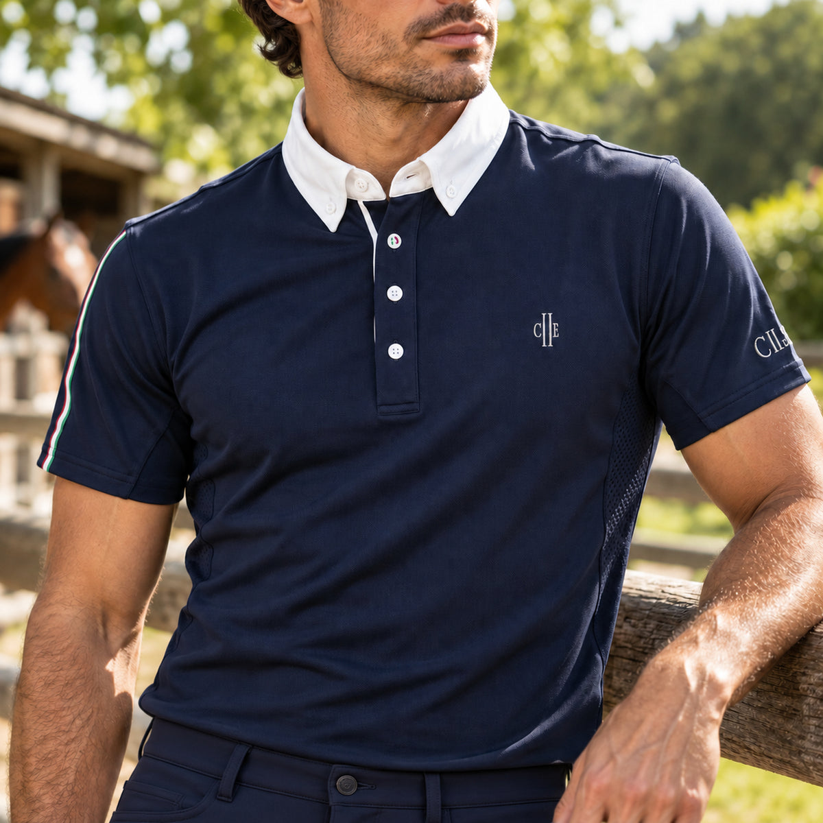 BARSTOW Mens BD Showshirt SS Navy (Black Iris)