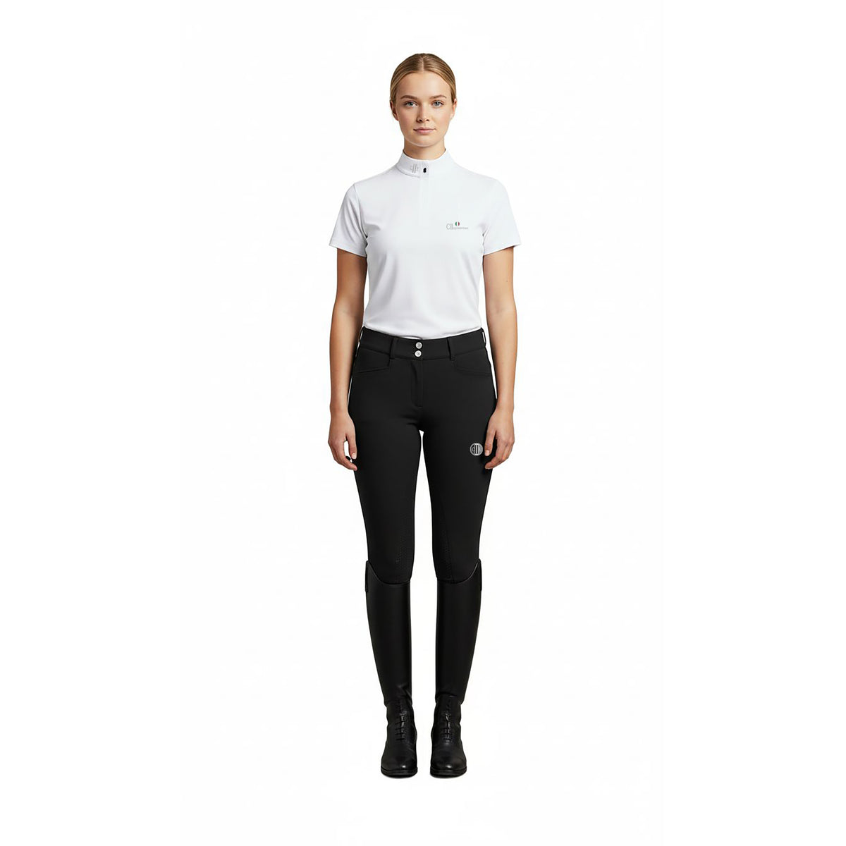 FRESNO COLOR Ladies Kneegrip Breeches Black (Jet Black)