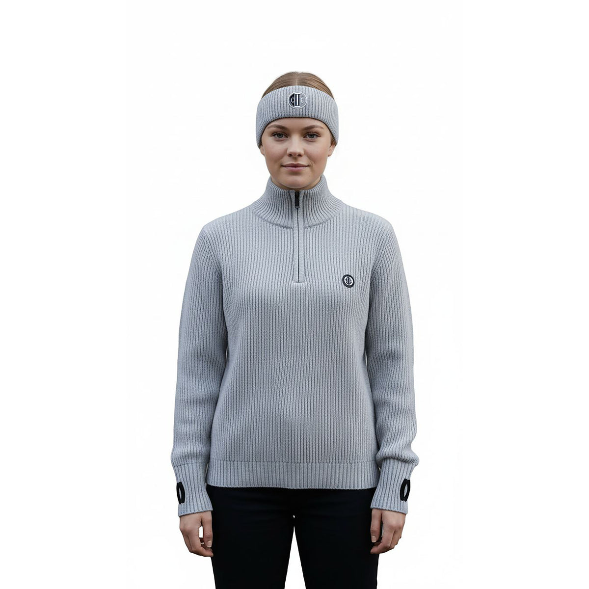 TUSTIN Wool Knitted headband Grey Melange