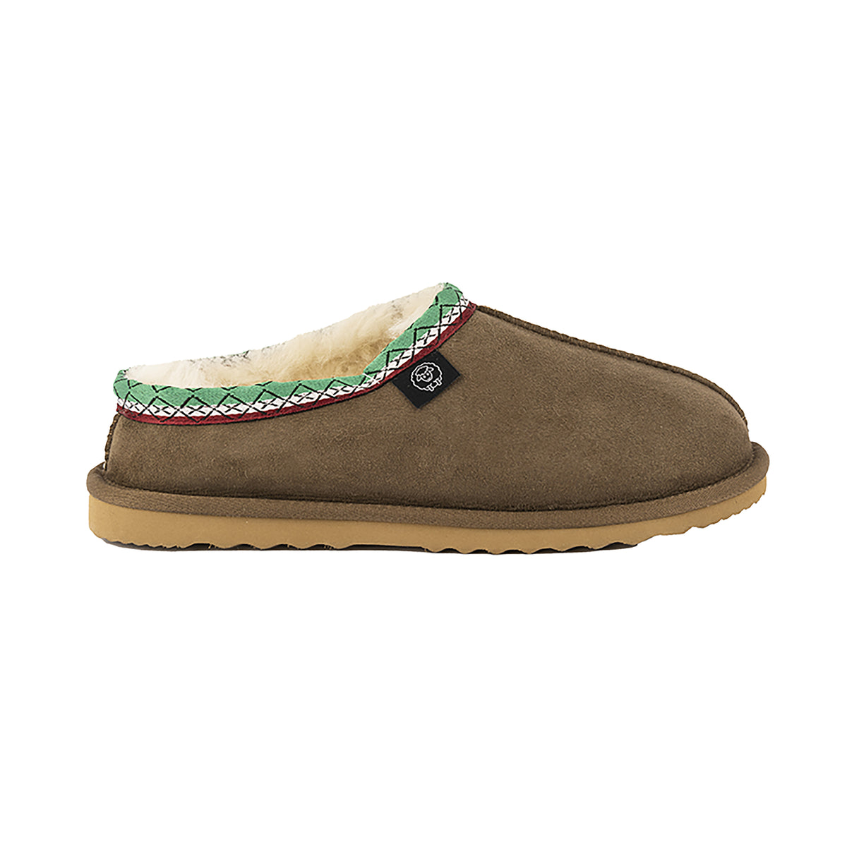 LUCCA Unisex Sheep Leather Slippers Chocolata
