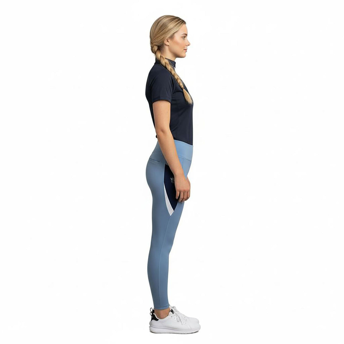 BRIDGE Ladies FG Color Blocks Riding Thights Placid Blue(Lt Blue)