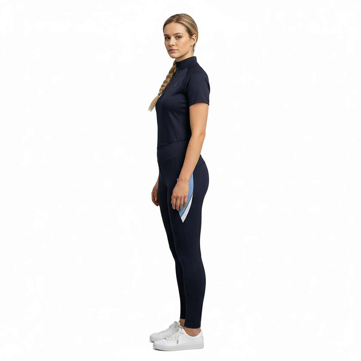 BRIDGE Ladies FG Color Blocks Riding Thights Navy (Black Iris)