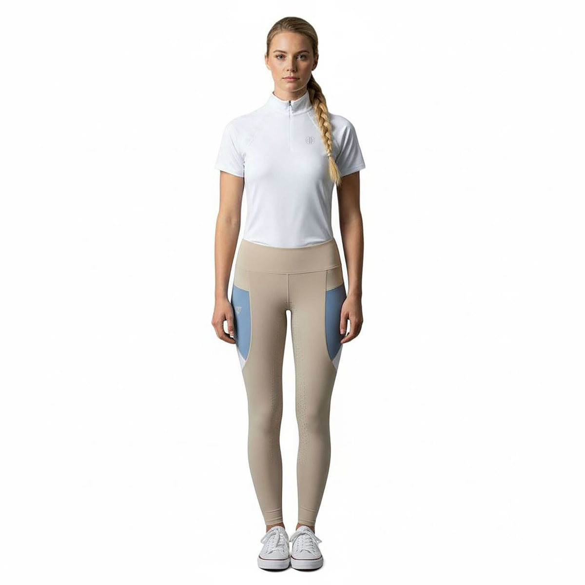 BRIDGE Ladies FG Color Blocks Riding Thights Sandshell (Beige)