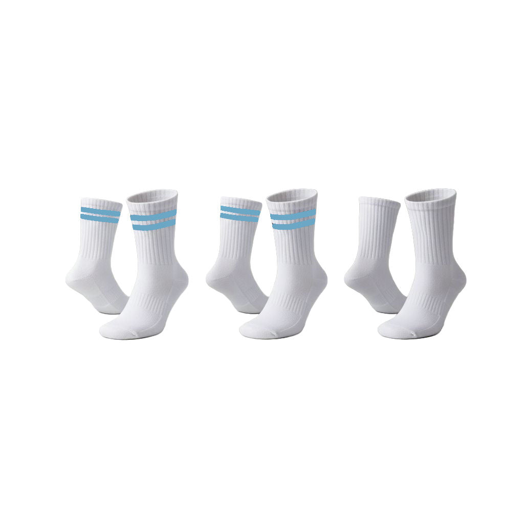 ST JAMES 3 Pack Tennis Socks Placid Blue(Lt Blue)