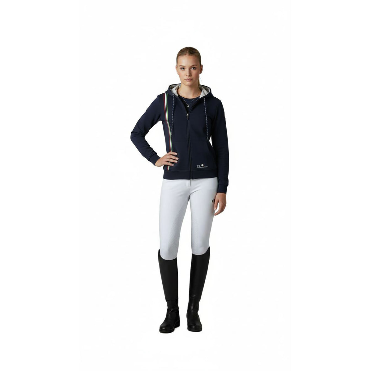 MENTECA Longsleeved Zip Hoodie Navy (Black Iris)