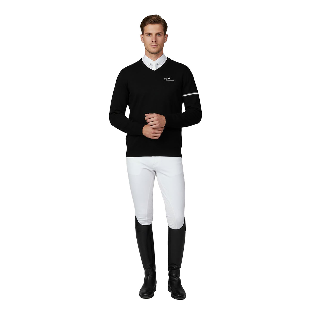 PLEASANTON Longsleeved V-Neck Pullover Black (Jet Black)