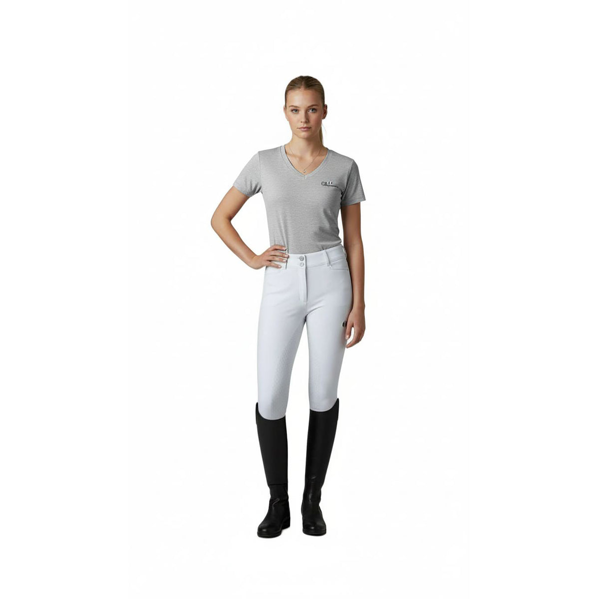 ATWATER V-Neck T-Shirt Grey Melange
