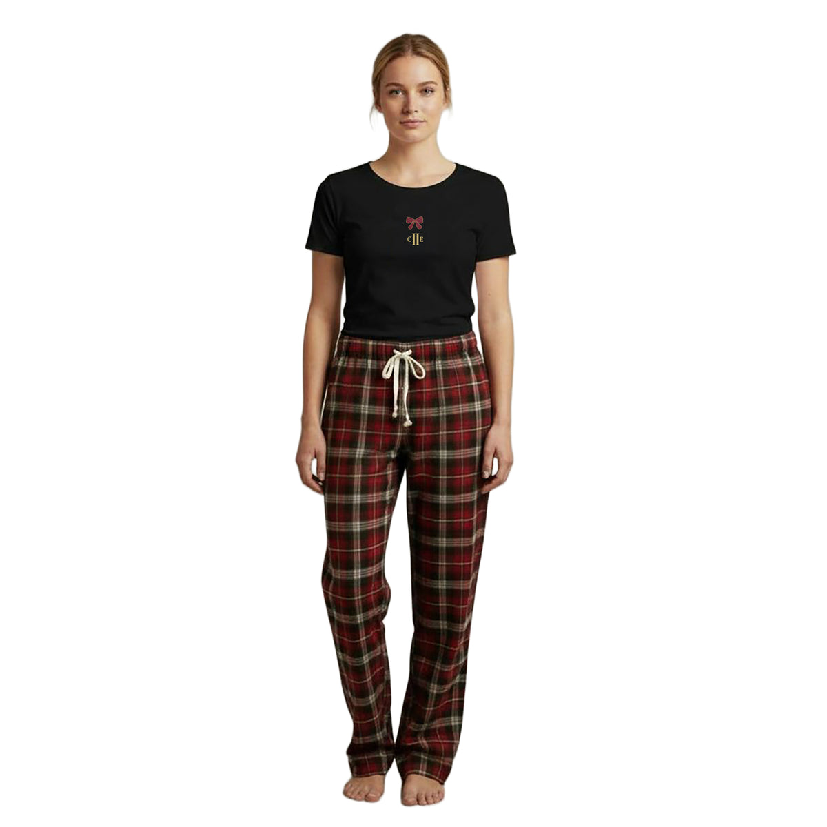 ALBERGO Ladies T-Shirt W embrodery Black (Jet Black)