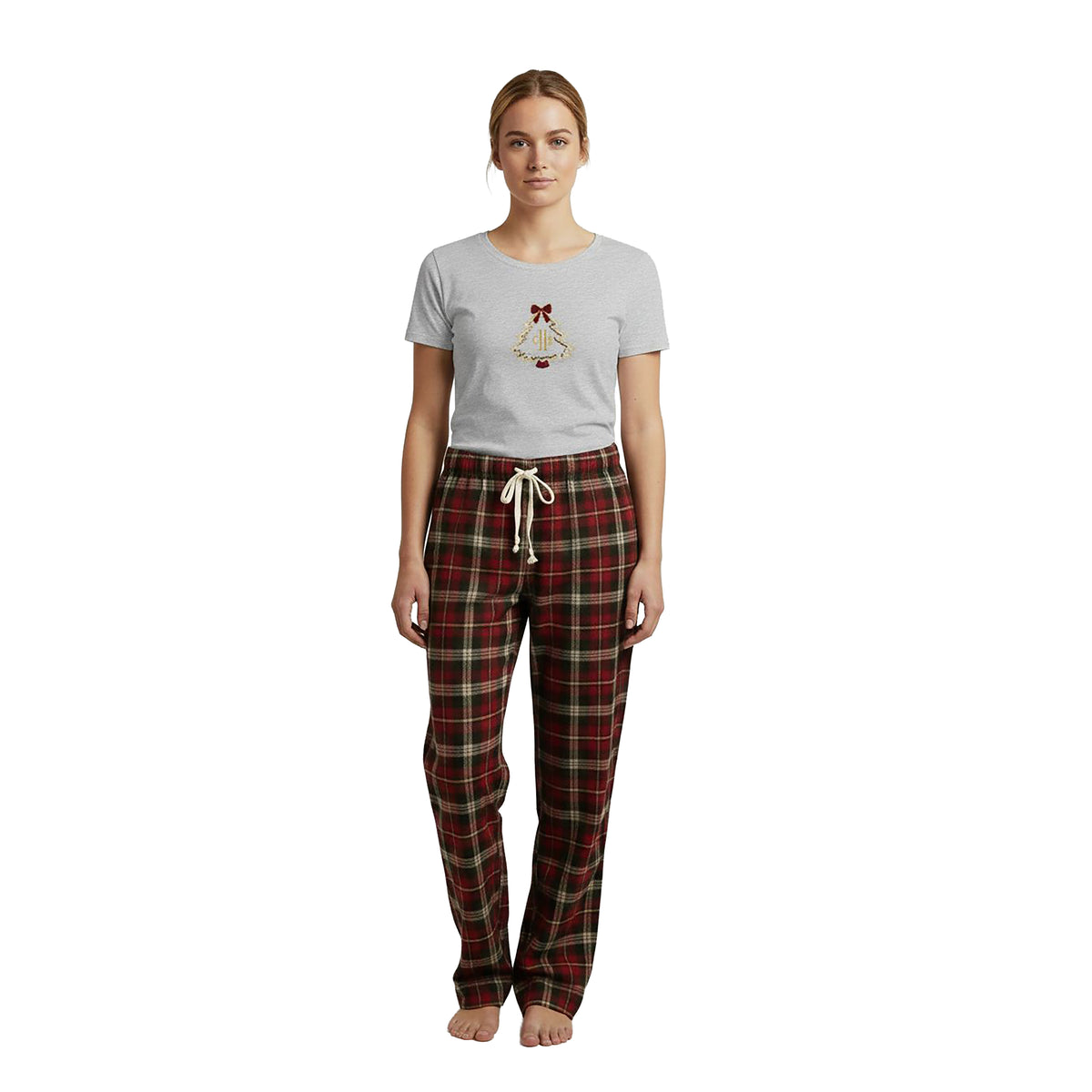 BUCINE Ladies T-Shirt w Embrodery Grey Melange