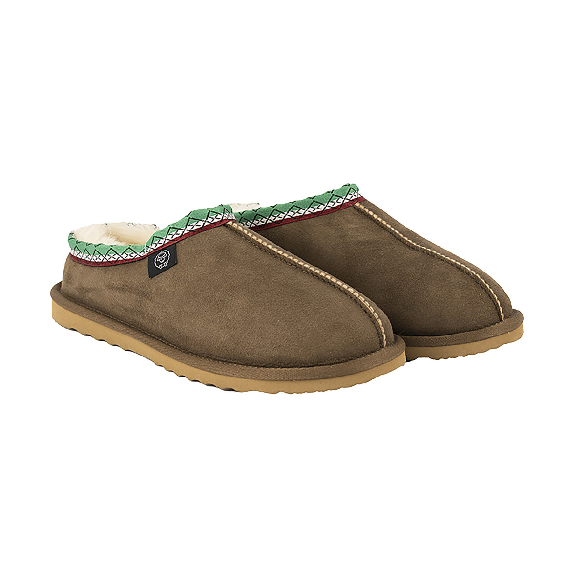 LUCCA Unisex Sheep Leather Slippers Chocolata